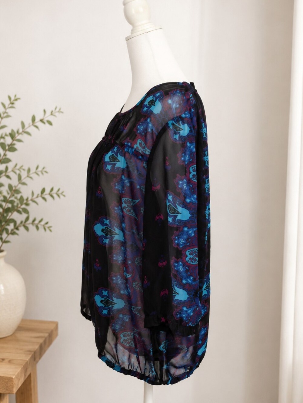 Mossimo Women's Black Sheer Blouse Size XXL - Picture 2 of 5